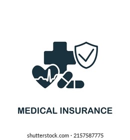 Medical Insurance icon. Monochrome simple Insurance icon for templates, web design and infographics