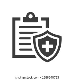 Medical Insurance Icon On White Background. Vector Illustration