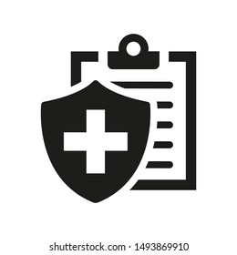 Medical insurance icon on white background.