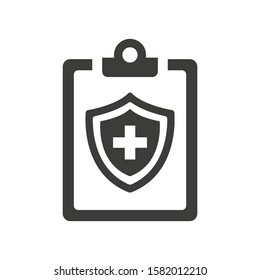 Medical insurance icon on white background.