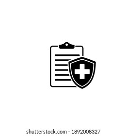 Medical Insurance Icon On White Background. Vector Illustration