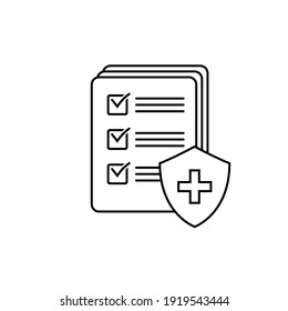 Medical Insurance Icon On White Background. Vector Illustration