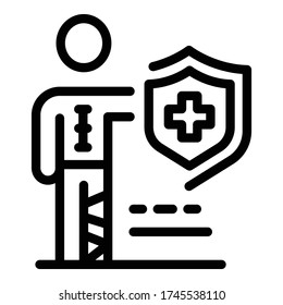 Medical insurance icon. Outline medical insurance vector icon for web design isolated on white background
