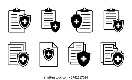 Medical insurance icon set. health insurance icon