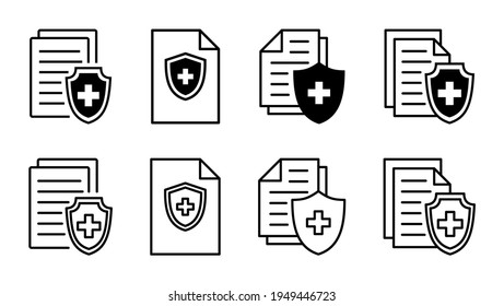 Medical insurance icon set. health insurance icon