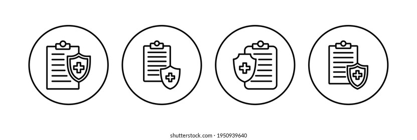 Medical insurance icon set. health insurance icon