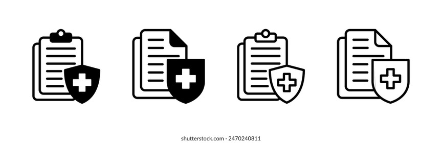 Medical insurance icon set. health insurance icon