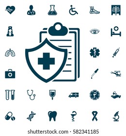 Medical Insurance Icon, medical set on white background. Health Care Vector illustration