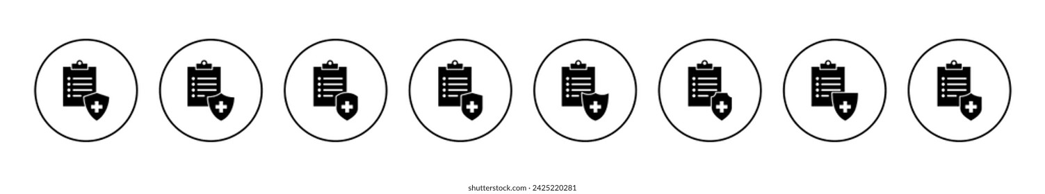 Medical insurance icon set vector. health insurance sign and symbol