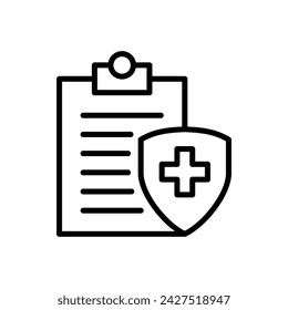 Medical insurance icon vector. health insurance icon