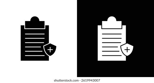 Vector del icono del seguro médico, ilustración sólida del logotipo, pictograma