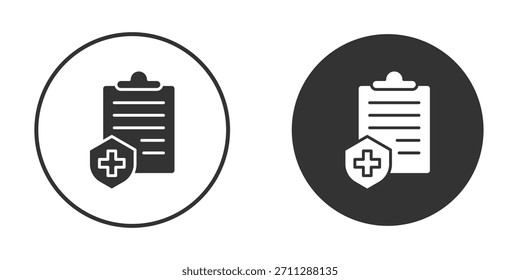Conceito de ícones de seguro médico em versões sólidas. Estilo de design plano.