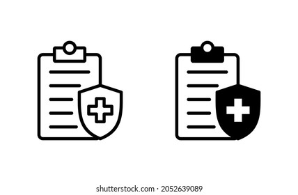Medical insurance icons set. health insurance sign and symbol
