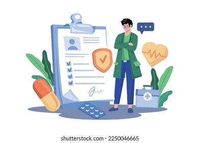 Medical Insurance Illustration concept on white background