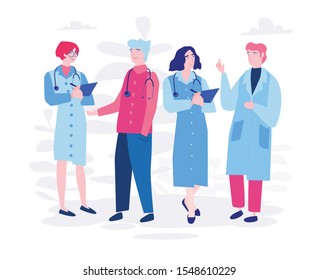 Medical insurance -internship jobs Best doctors, Vector illustration.for web banner, infographics, mobile website.  medical specialists team, doctors portraits.