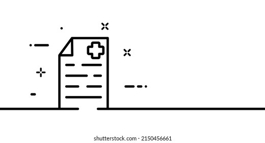 Medical insurance line icon. Medical book, medical certificate, prescription. Health care concept. One line style. Vector line icon for Business and Advertising.