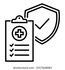 Medical Insurance line icon with editable stroke