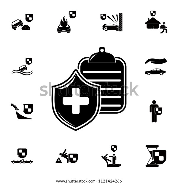 medical insurance policy icon. Detailed set of\
insurance icons. Premium quality graphic design sign. One of the\
collection icons for websites, web design, mobile app on white\
background