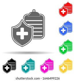 medical insurance policy multi color style icon. Simple glyph, flat vector of insurance icons for ui and ux, website or mobile application