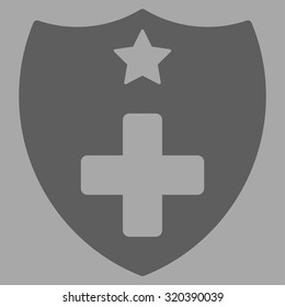 Medical Insurance vector icon. Style is flat symbol, dark gray color, rounded angles, silver background.