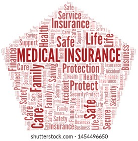 Medical Insurance word cloud vector made with text only