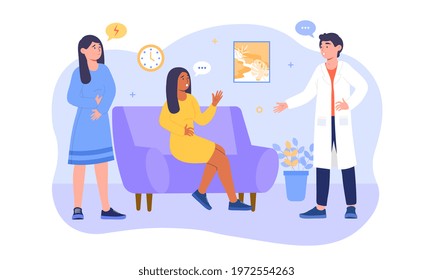 Medical internal organs disease health care. Tract system examination, diagnosis and food suggestions. Flat cartoon vector illustration concept design. Isolated on white background.