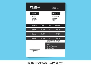 Modelo de Fatura Médica para Faturamento do Cliente