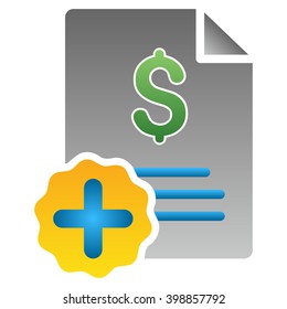 Medical Invoice vector toolbar icon for software design. Style is a gradient icon symbol on a white background.