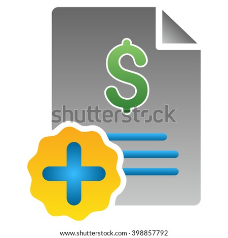 Medical Invoice vector toolbar icon for software design. Style is a gradient icon symbol on a white background.