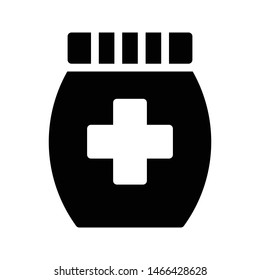medical jar glyph flat vector icon