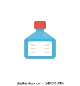 medical jar glyph flat vector icon