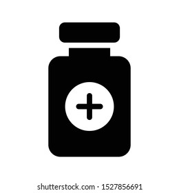 medical jar glyph flat vector icon