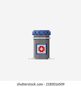 medical jar in pixel art style