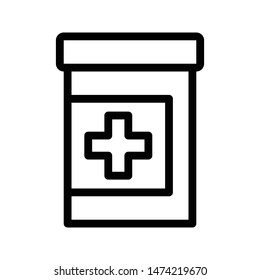 medical jar thin line vector icon