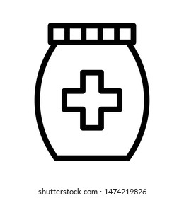 medical jar thin line vector icon