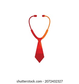 Medical job logo design template. Medical jobs logo inspiration with tie and stethoscope logo design.