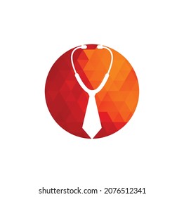 Medical job logo design template. Medical jobs logo inspiration with tie and stethoscope logo design.