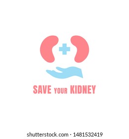 medical kidney logo. Illustration art of a kidney logo with isolated background