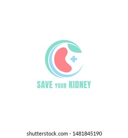 medical kidney logo. Illustration art of a kidney logo with isolated background