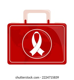 medical kit AIDS icon flat isolated