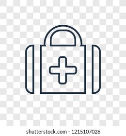 Medical kit concept vector linear icon isolated on transparent background, Medical kit concept transparency concept in outline style