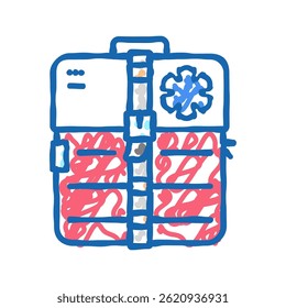 kit médico ícone doodle esboço vetor. kit médico sinal. símbolo isolado ilustração