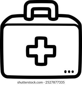 Medical kit doodle vector icon and illustration