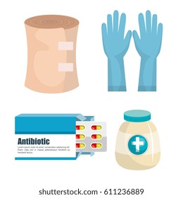 medical kit elements icon