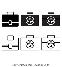 Medical Kit and First Aid Vector Icons.