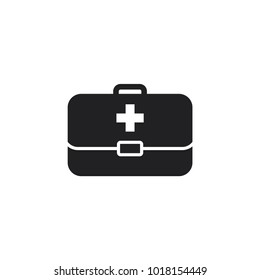 Medical kit flat design icon vector template. 