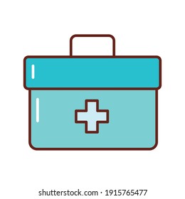 medical kit flat style icon vector illustration design