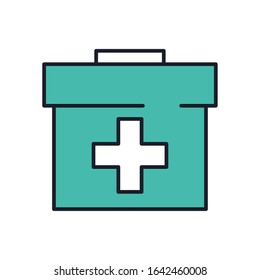 medical kit handle line and fill style icon vector illustration design