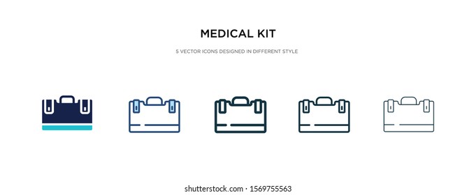 medical kit icon in different style vector illustration. two colored and black medical kit vector icons designed in filled, outline, line and stroke style can be used for web, mobile, ui