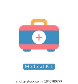 medizinisches Kit Symbol flach Design, Vektorgrafik. einzeln auf weißem Hintergrund